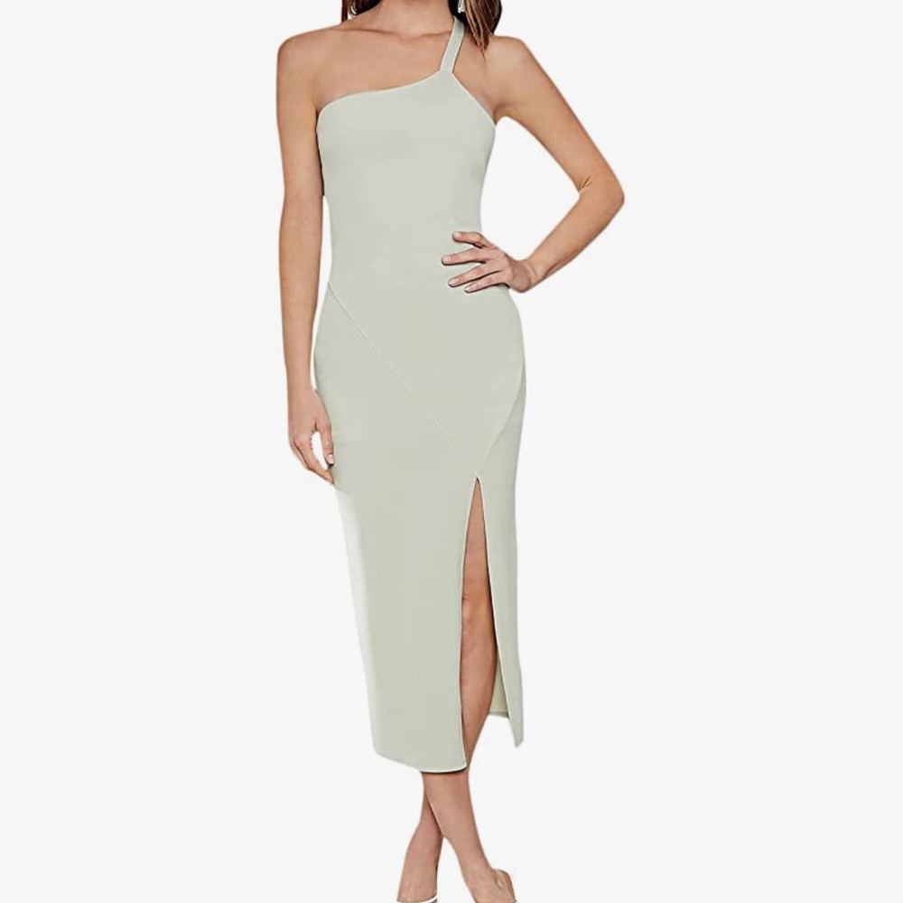 Shein Women's One Shoulder Bodycon Midi Dress